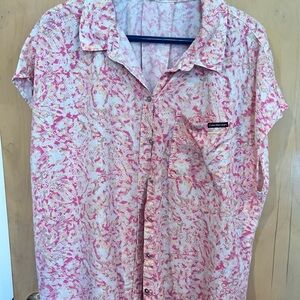 Calvin Klein Jeans Pink Button Down Shirt with Paisley Print